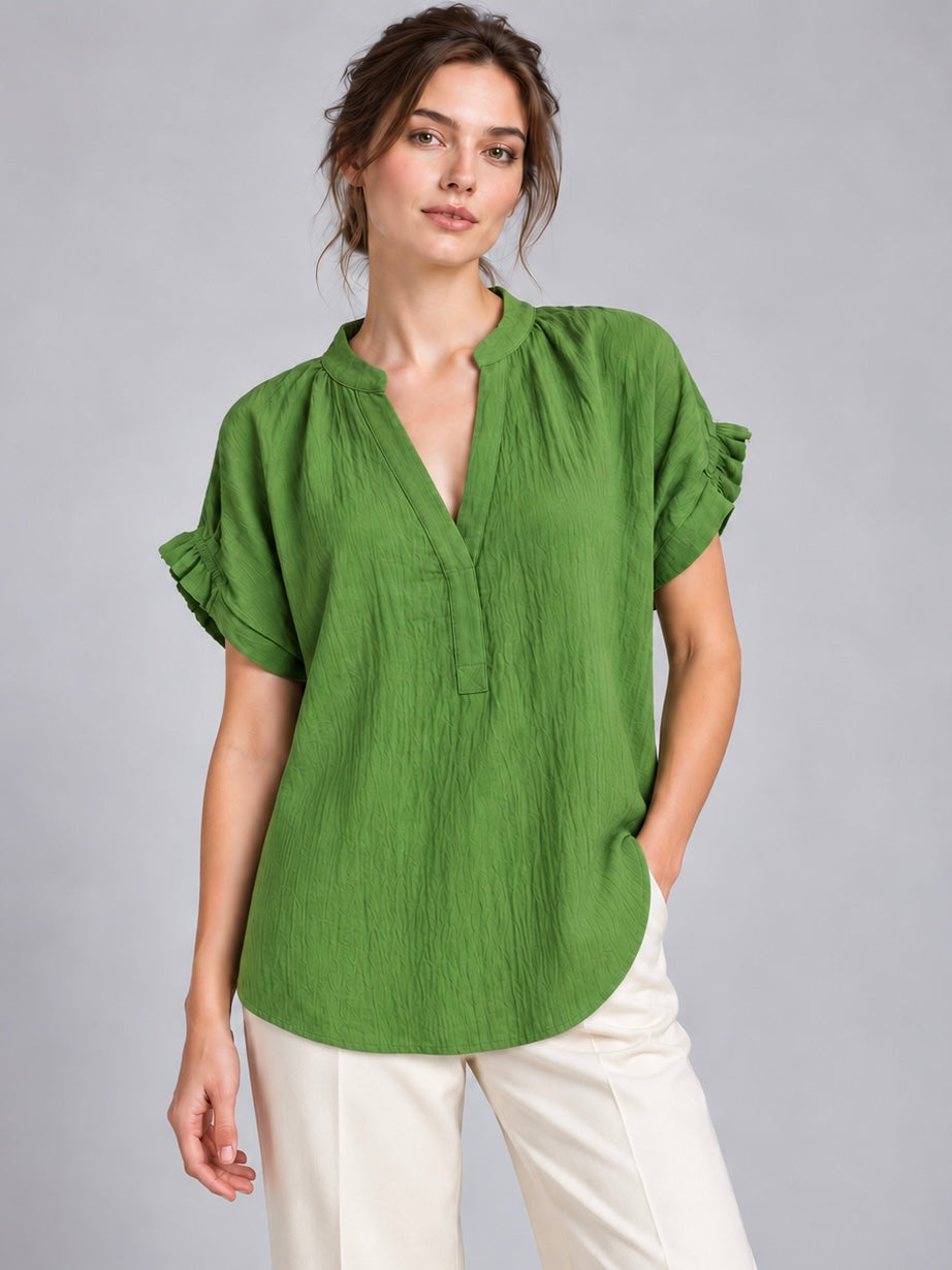 A455- Polera tipo Blusa con Cuello V