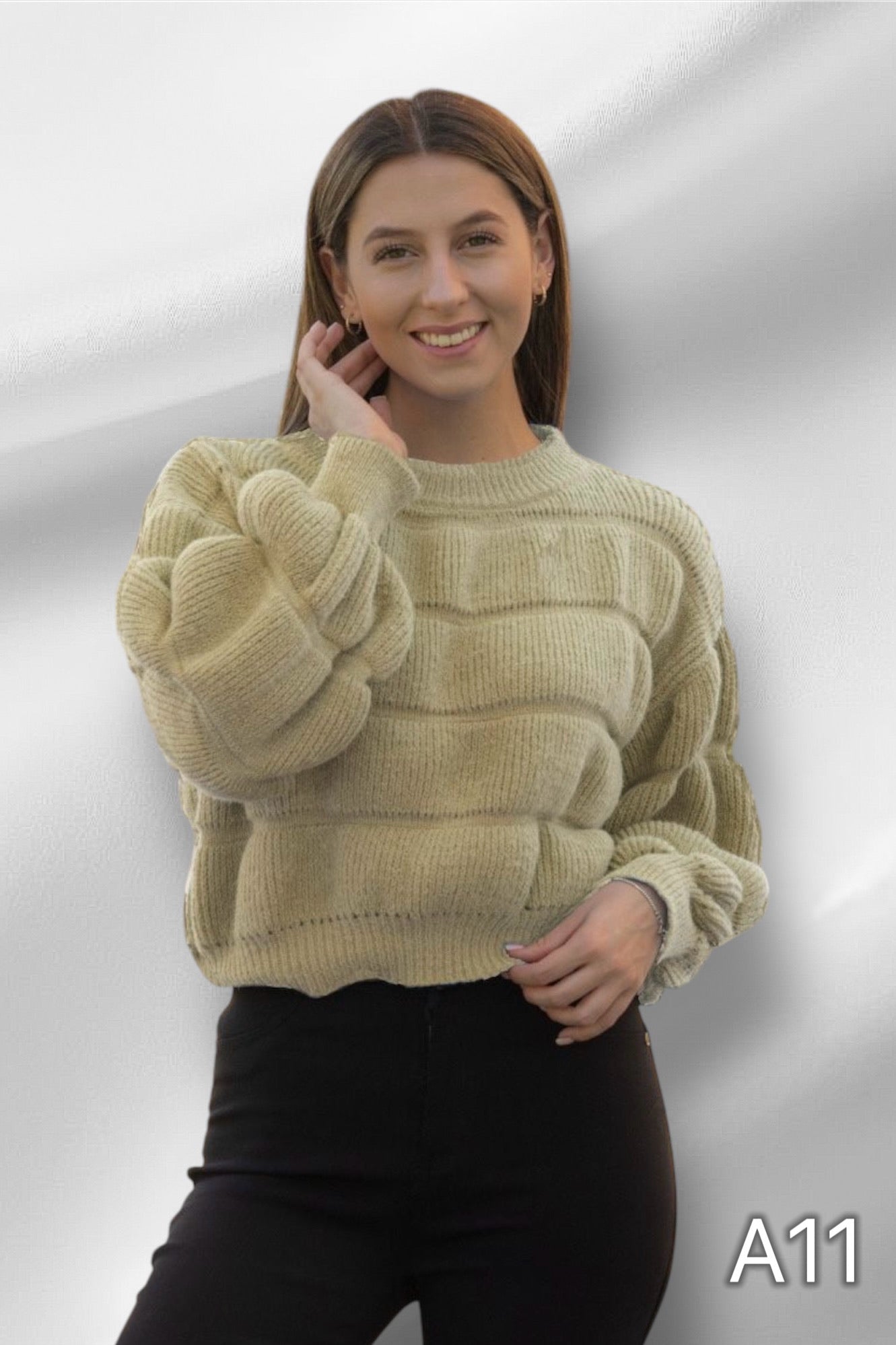 A11 - Sweater de Lana Manga Globo