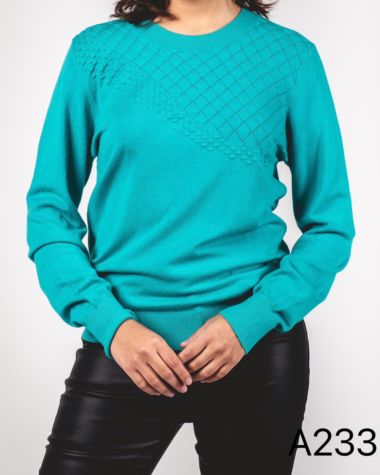 A233 - Polera de Spandex con Cuello Redondo