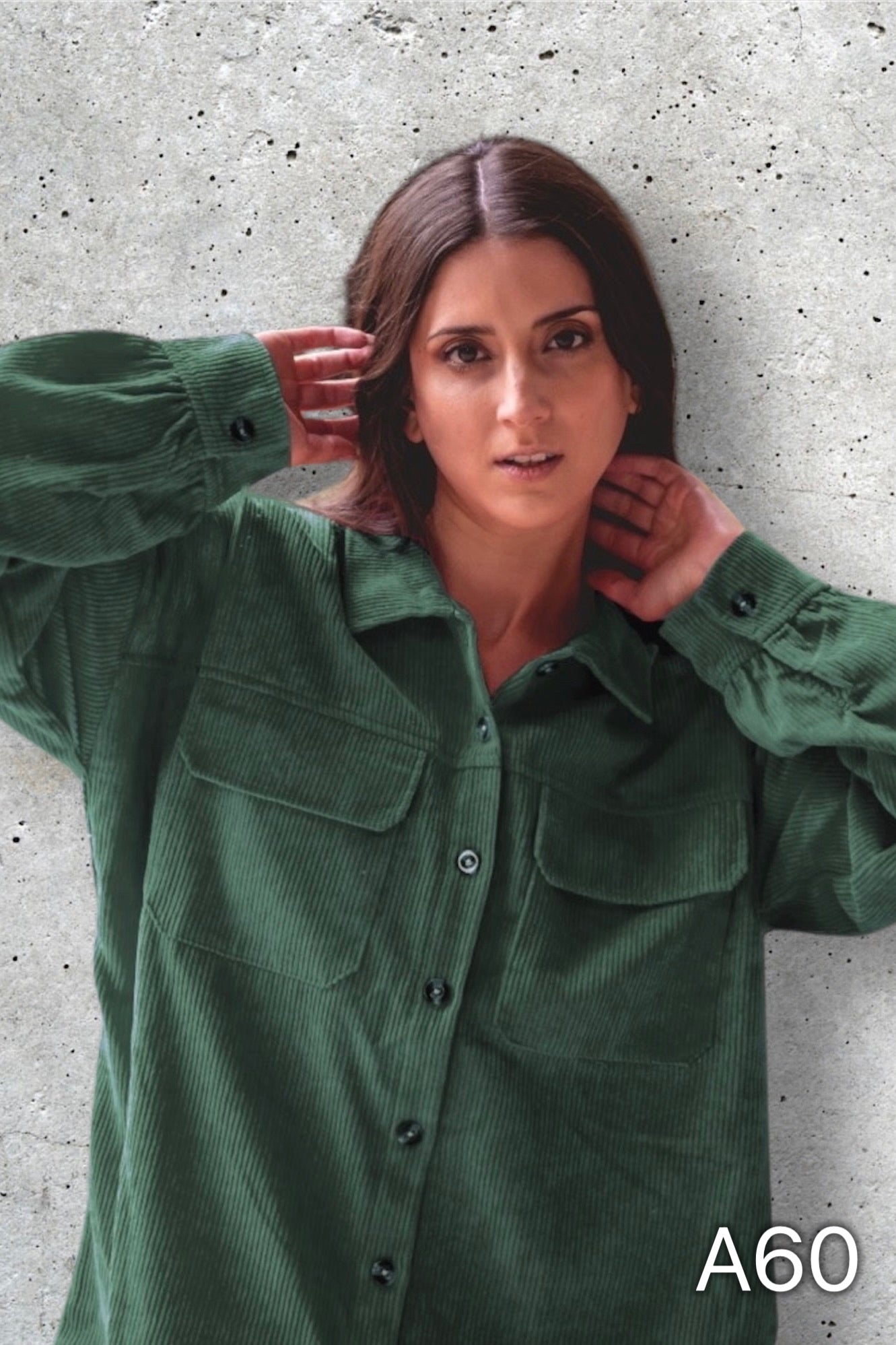 A60 - Camisa Cotelé Manga Larga Mujer
