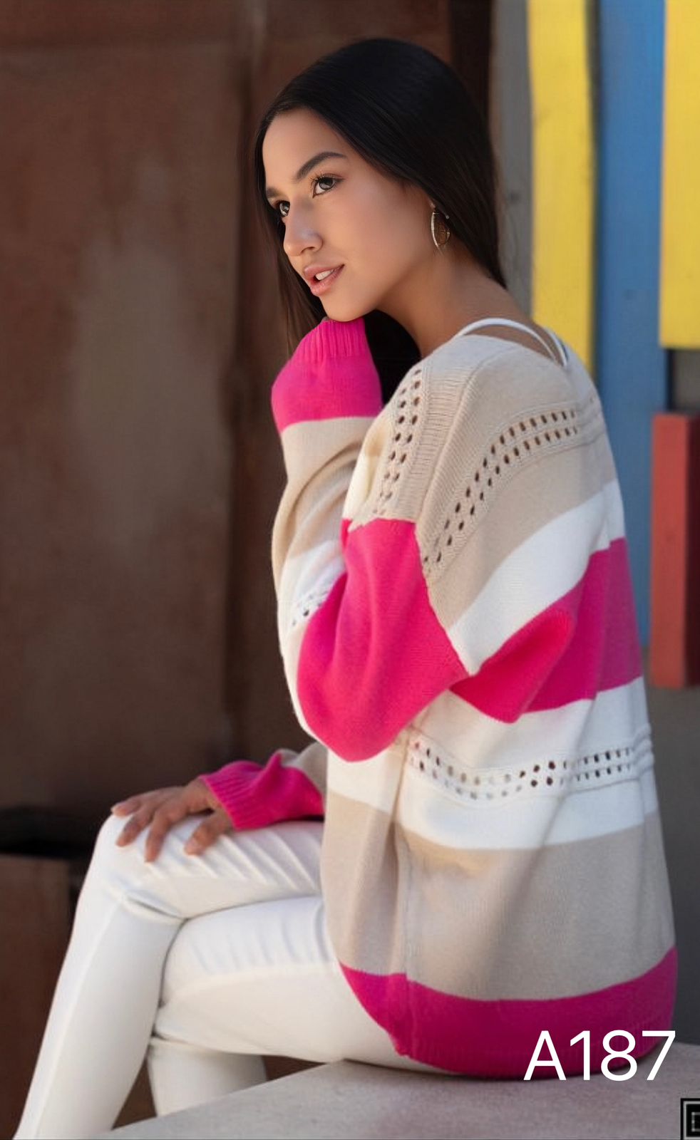 A187 - Sweater Calado Tri Color