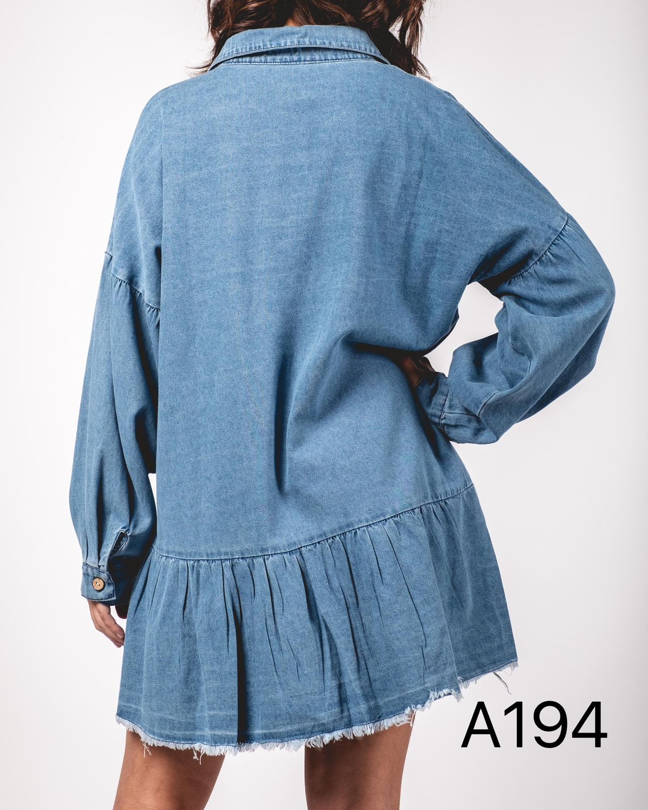 A194 - Vestido de Mezclilla con Manga Larga