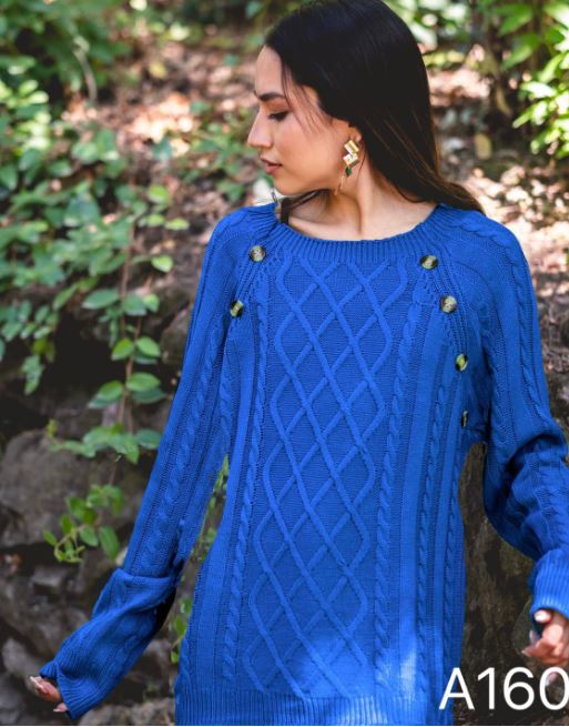 A160 - Sweater con Detalle de Botón