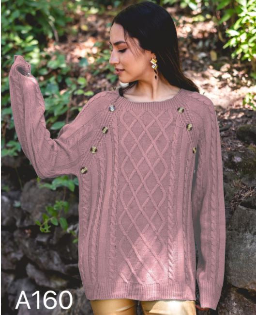 A160 - Sweater con Detalle de Botón