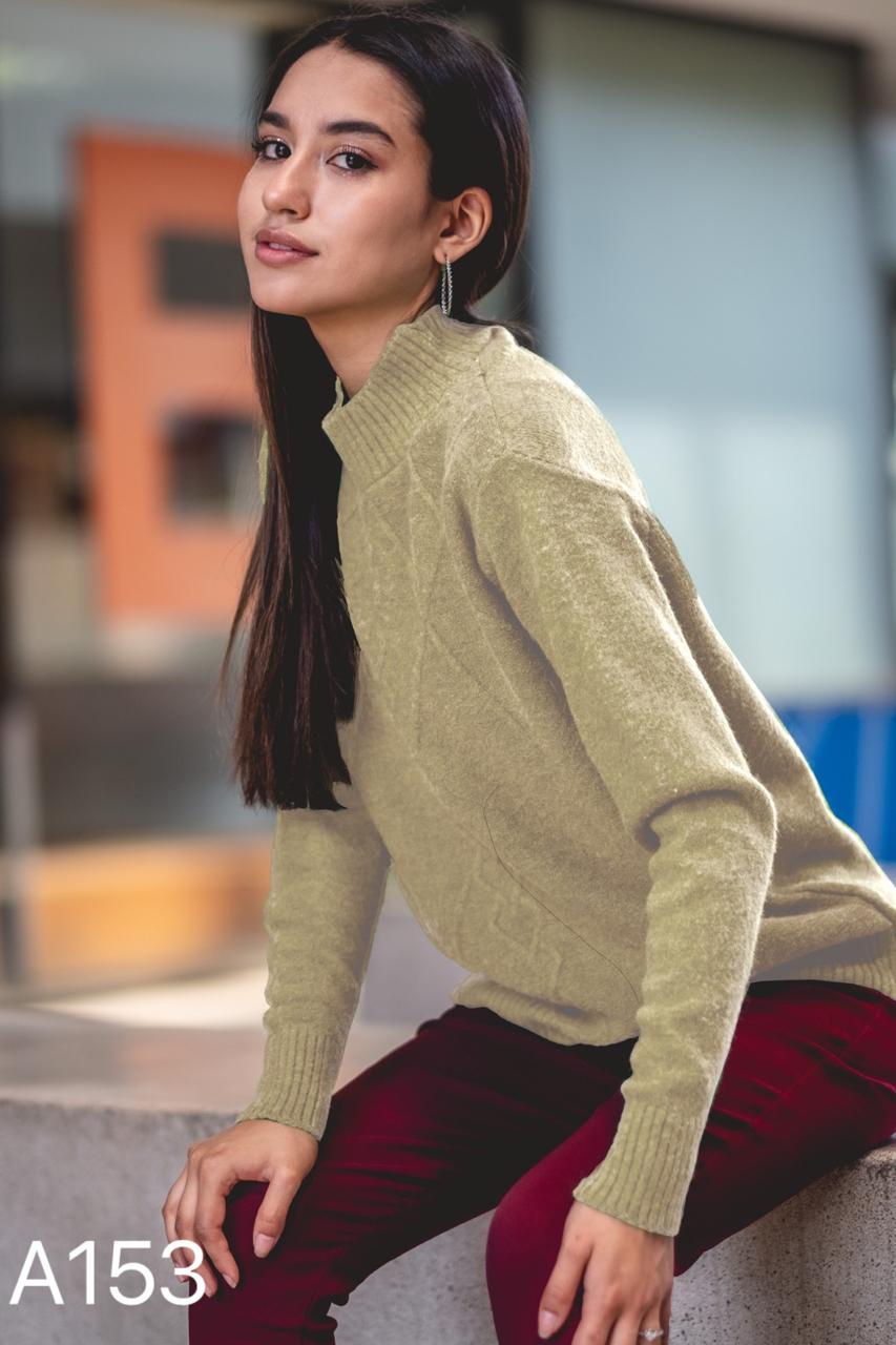 A153 - Sweater de Lana, Medio Cuello