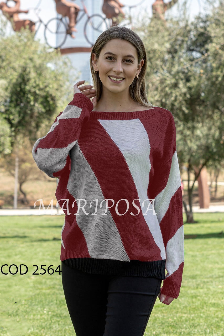 2564 - Sweater Cuello Bote de Lana
