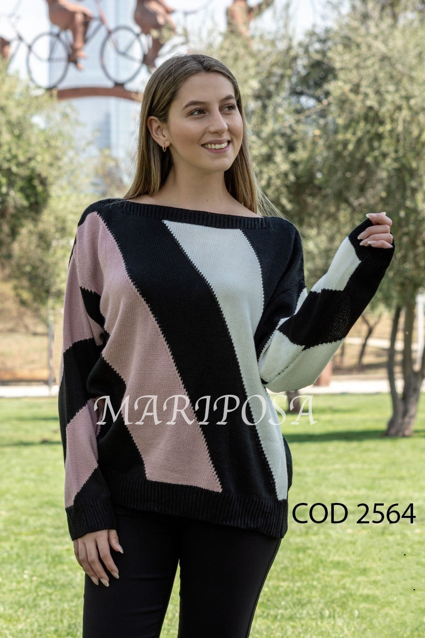 2564 - Sweater Cuello Bote de Lana