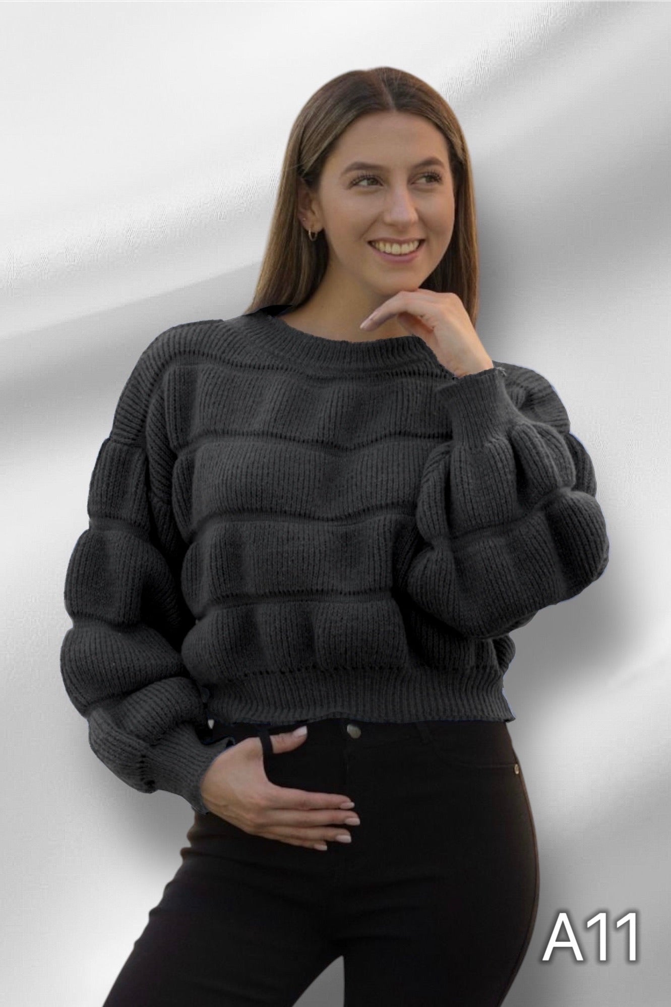 A11 - Sweater de Lana Manga Globo