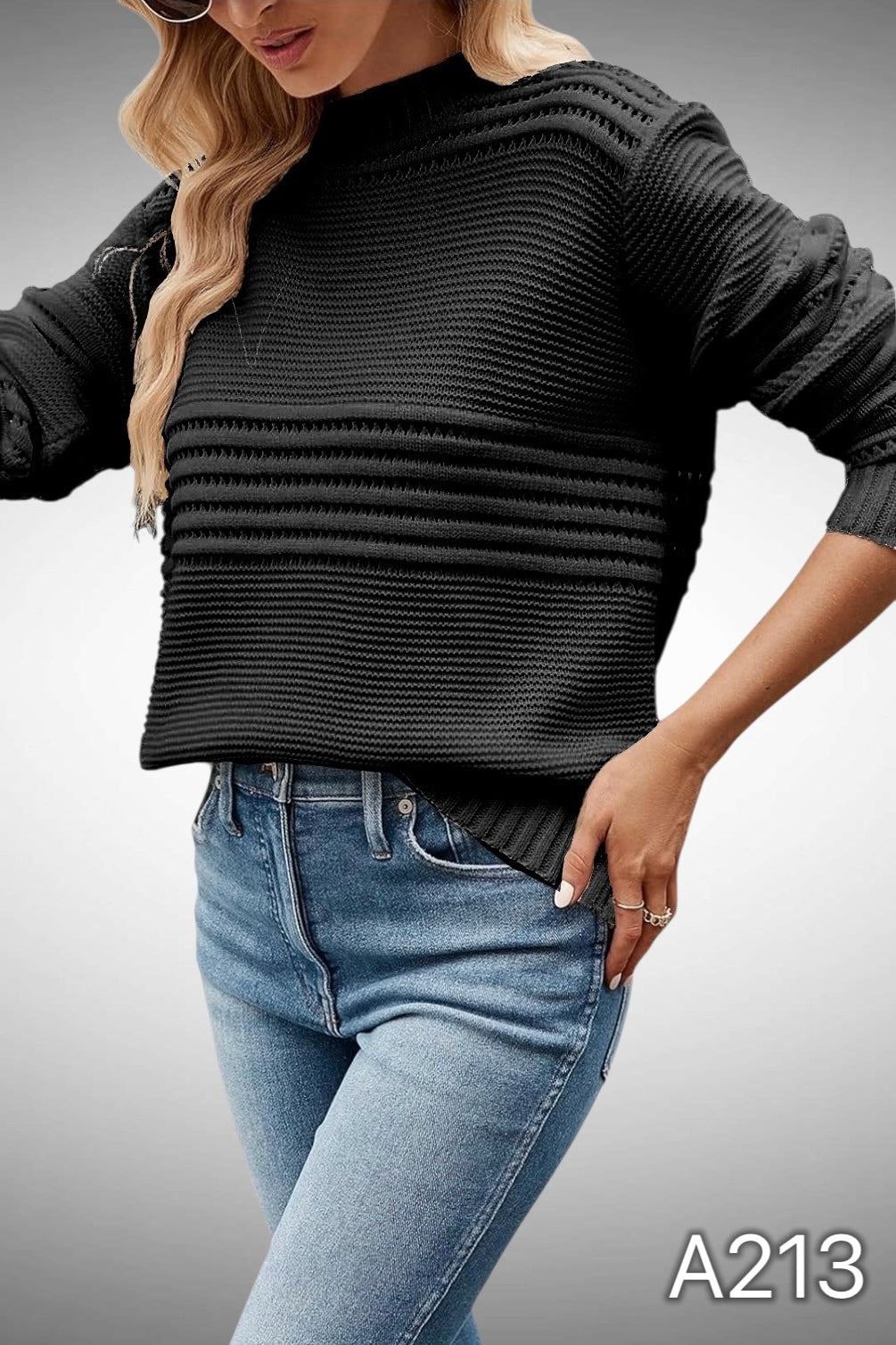 A213 - Sweater Calado Cuello Redondo