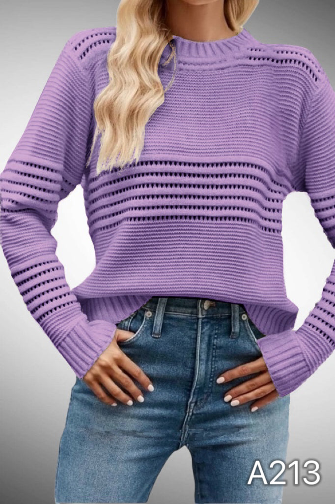 A213 - Sweater Calado Cuello Redondo