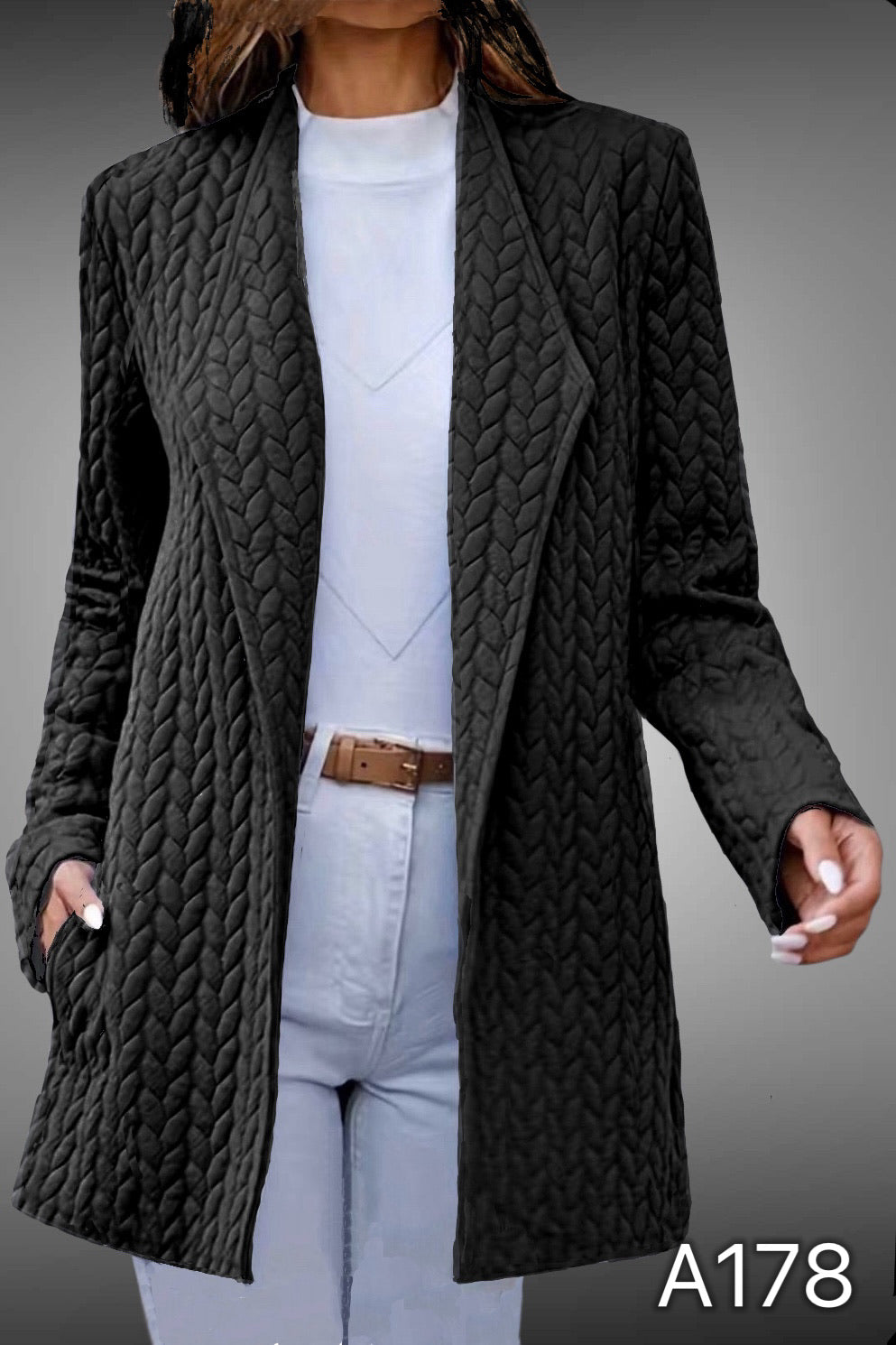 A178 - Chaqueta con Solapa Texturizado
