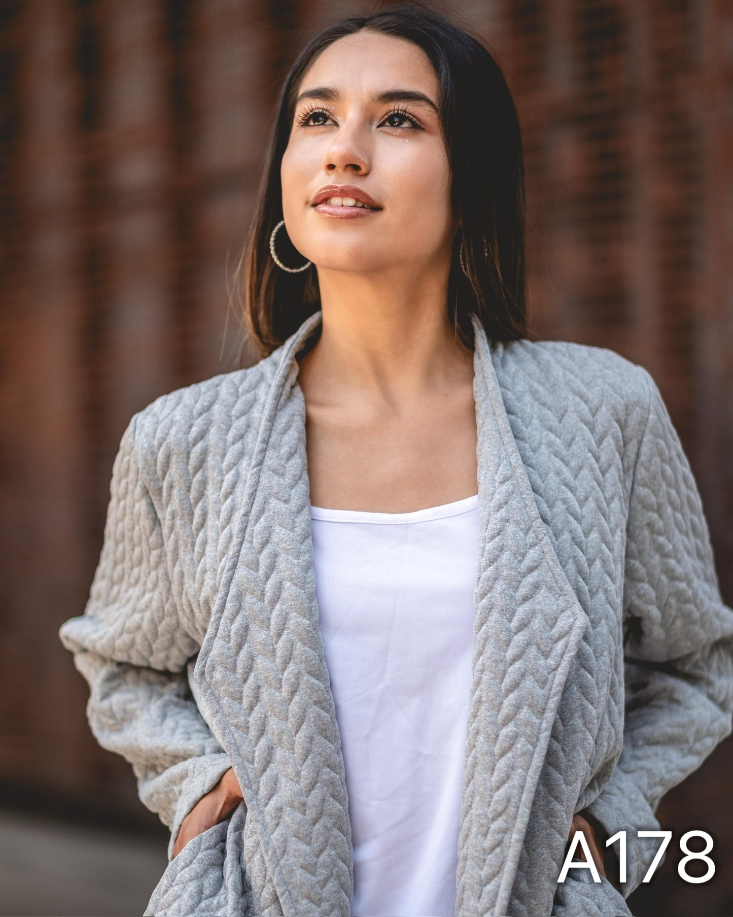 A178 - Chaqueta con Solapa Texturizado