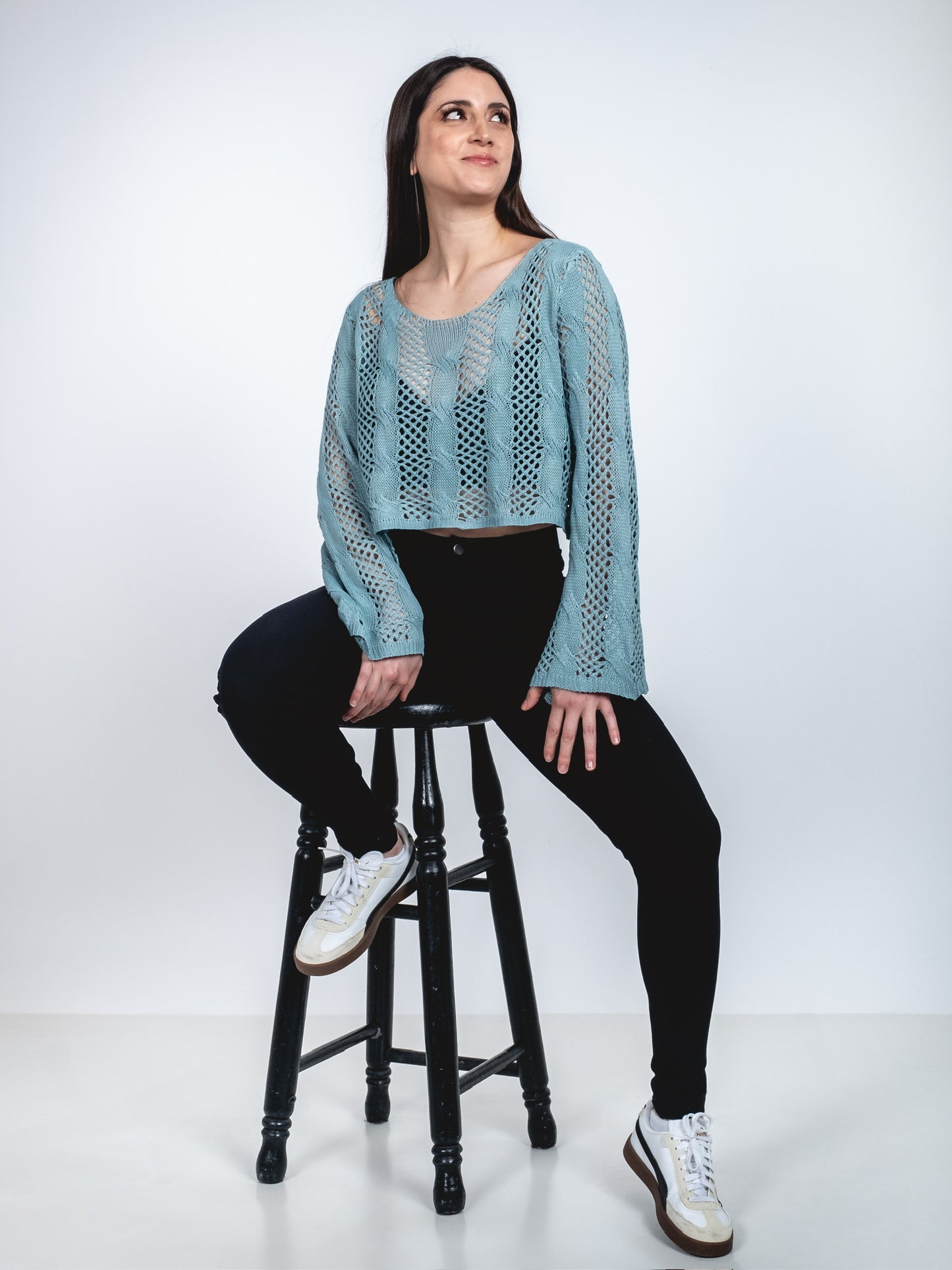 A362- Chaleco de hilo crop top