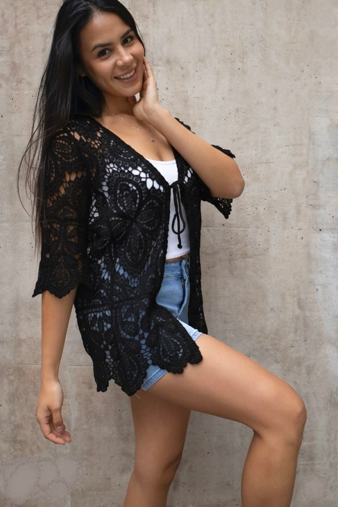 A227- Tapado de Crochet Manga 3/4