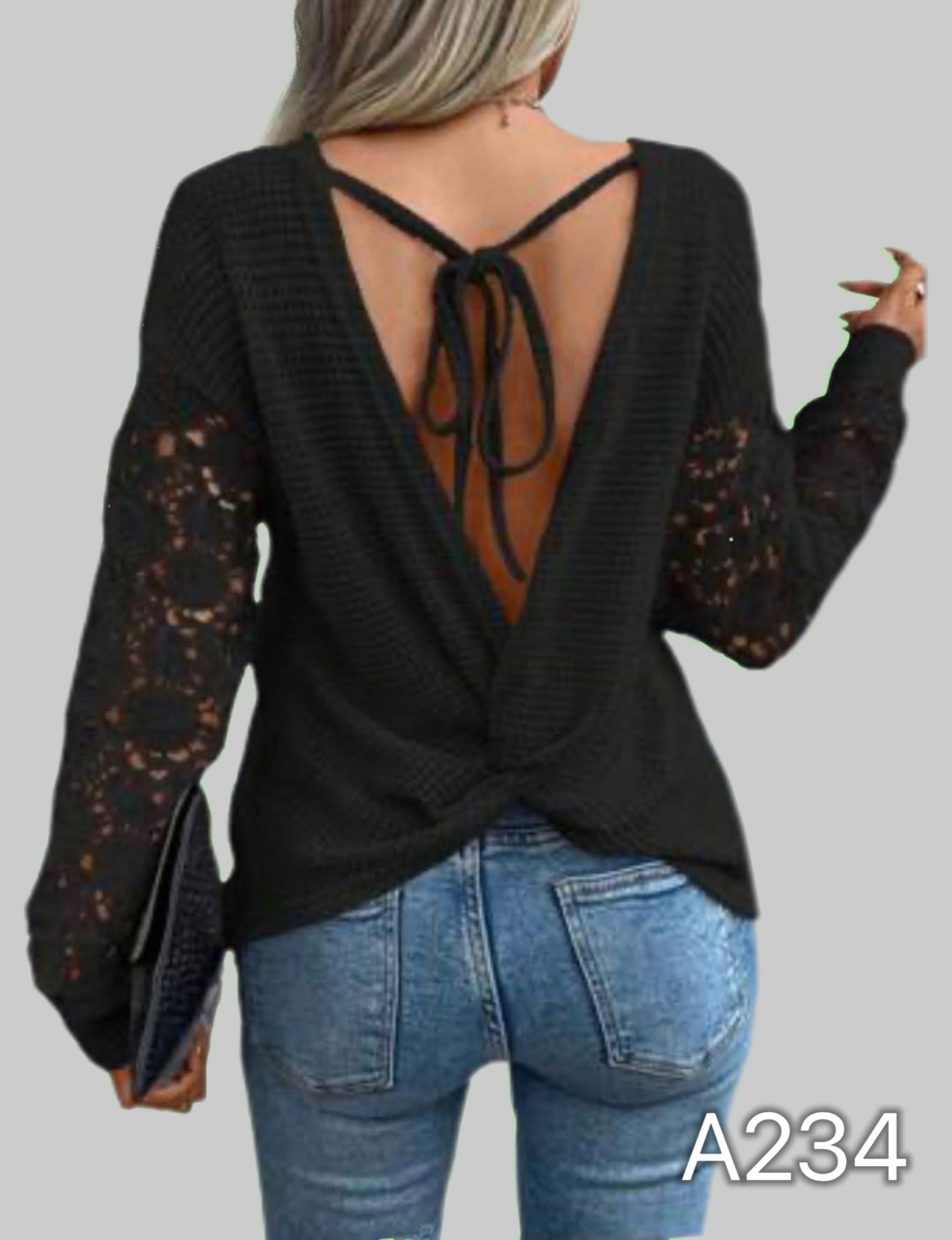 A234 - Polera Manga Larga con Broderie