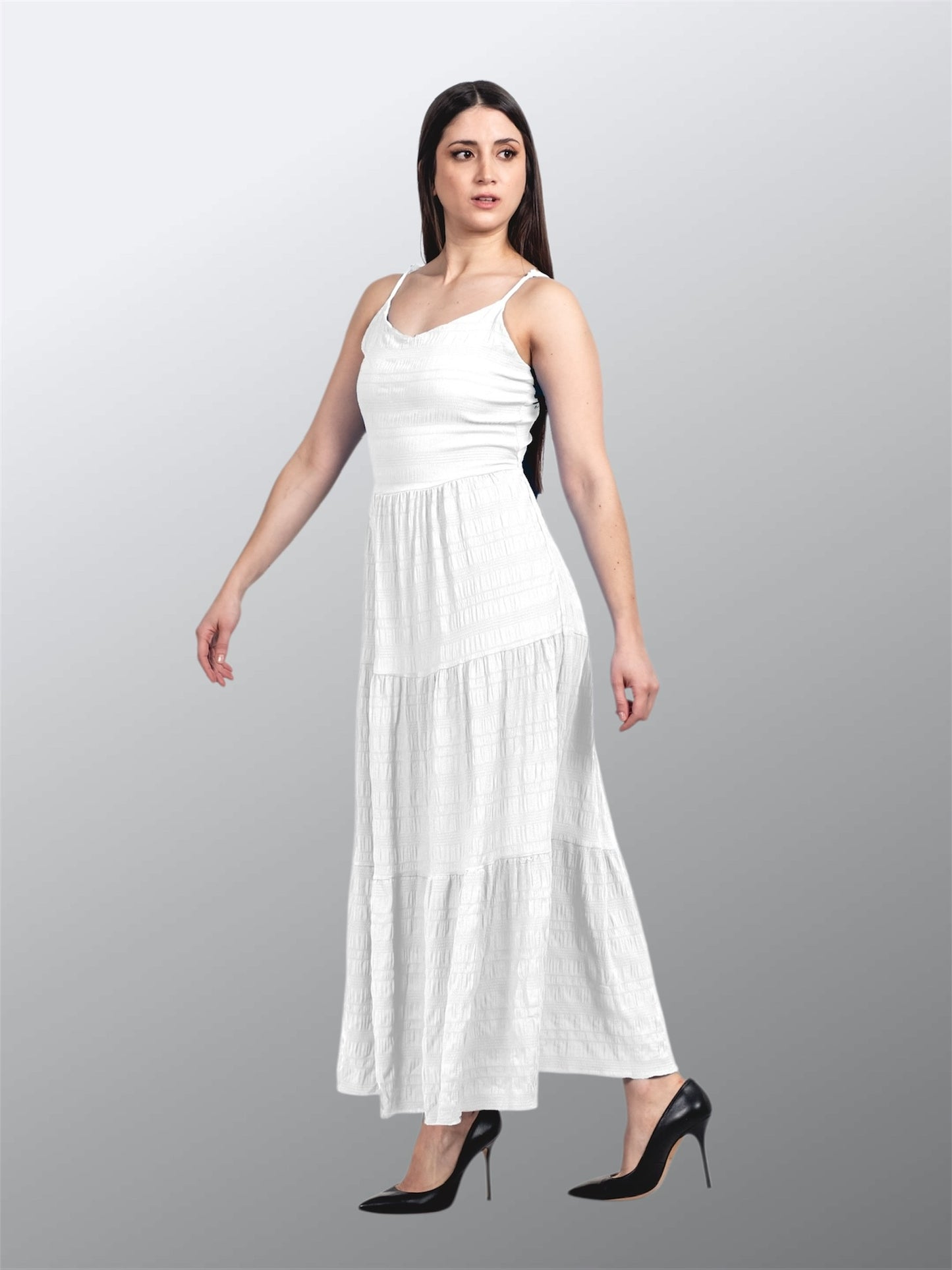 A238 - Vestido Texturizado Sin Espalda