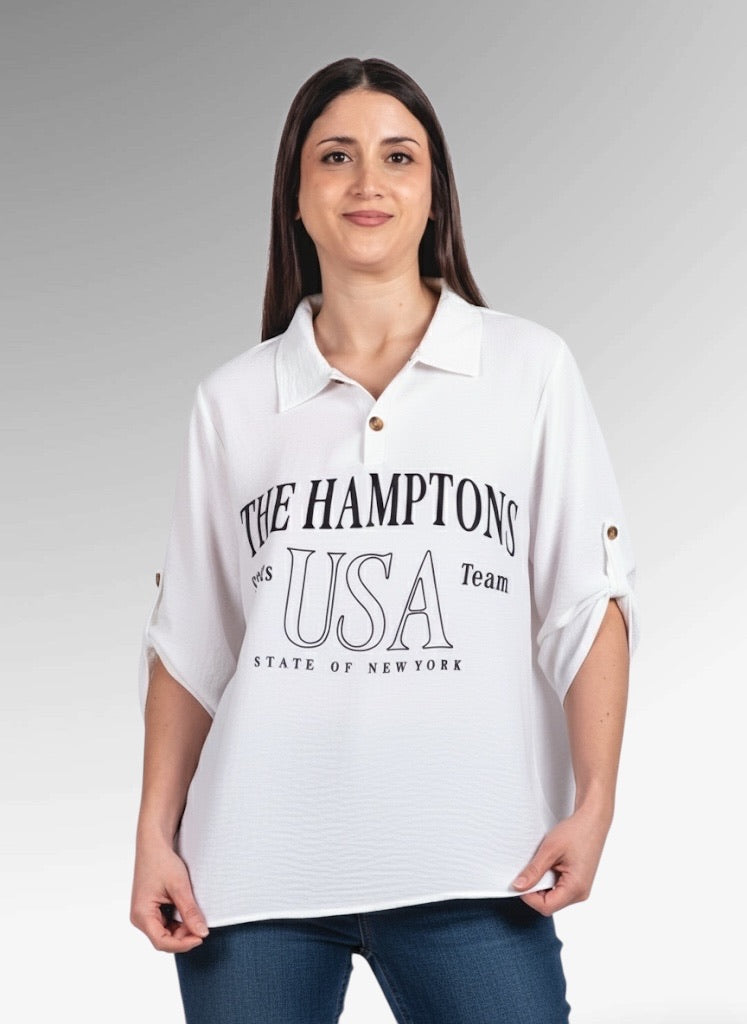 A212 - Blusa Estampada Manga Ajustable