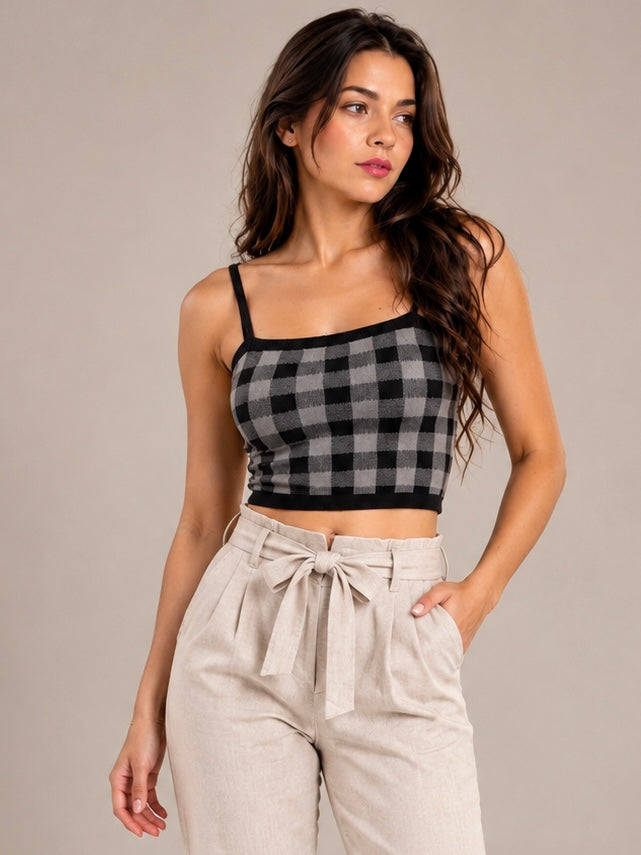 A68- Crop Top a Cuadros