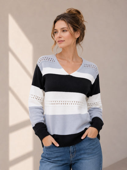 A187 - Sweater Calado Tri Color