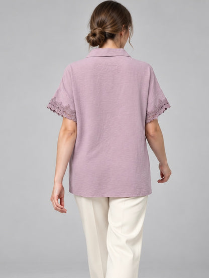 A482- Polera tipo Blusa con Encaje