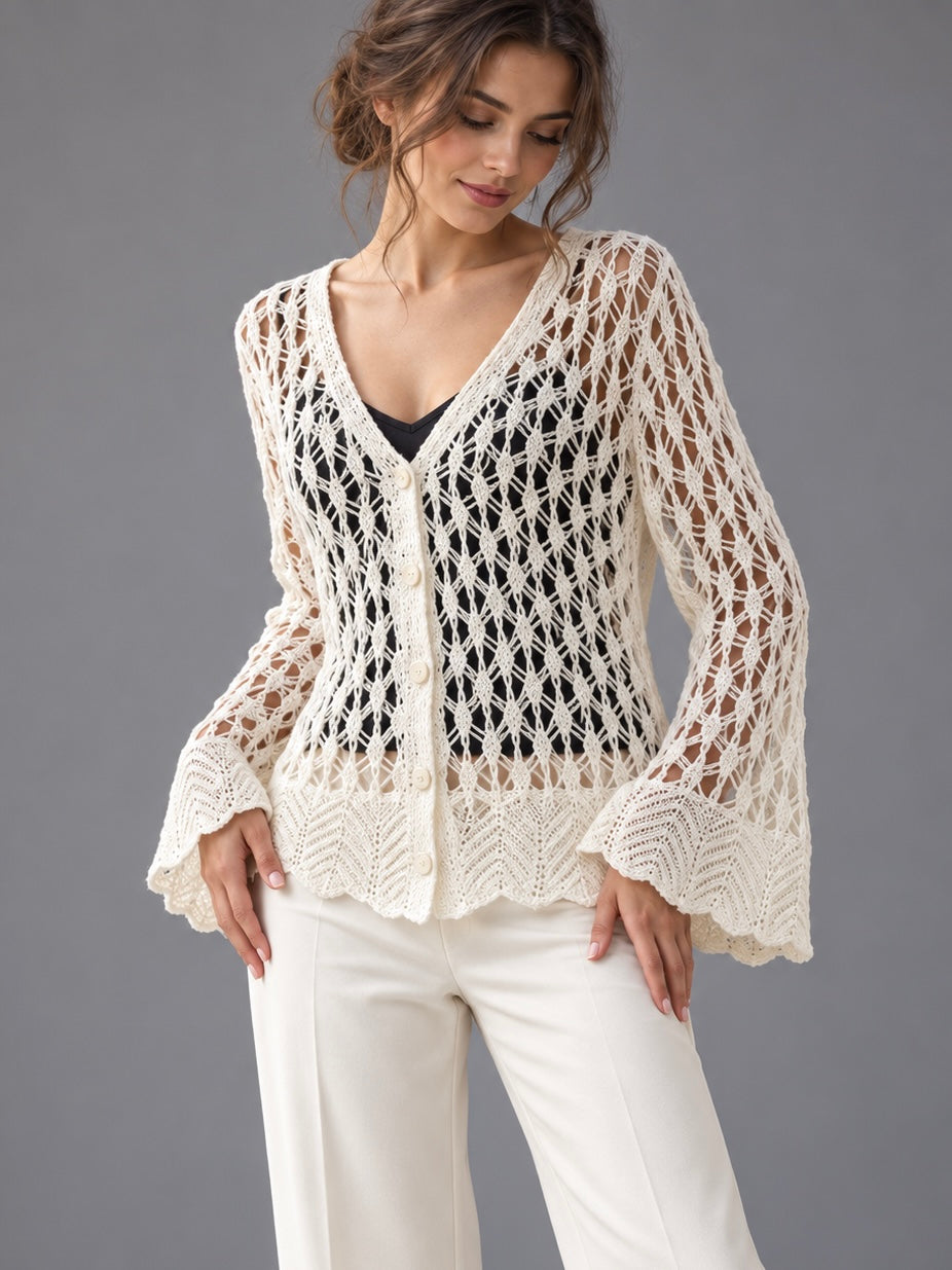 A113- Cárdigan Macramé