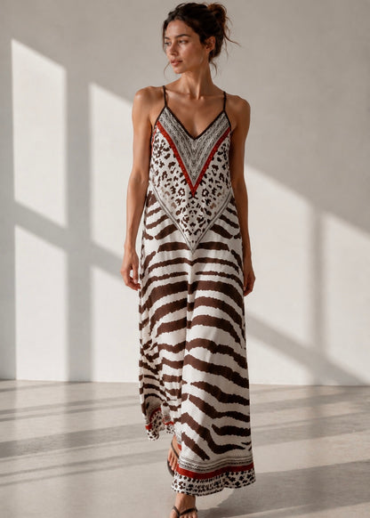 A396- Vestido Maxi Animal Print