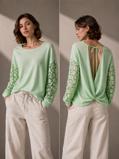 A234 - Polera Manga Larga con Broderie
