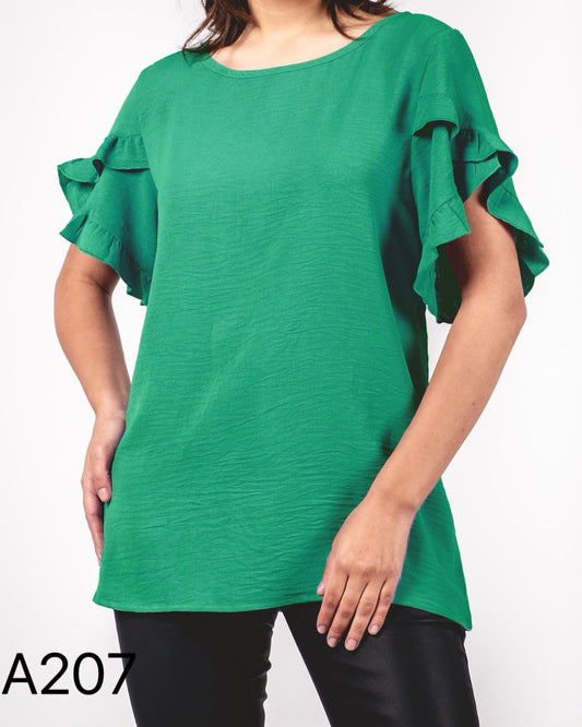 A207 - Polera Cuello Redondo con Vuelo