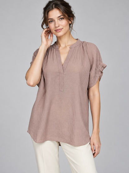 A455- Polera tipo Blusa con Cuello V