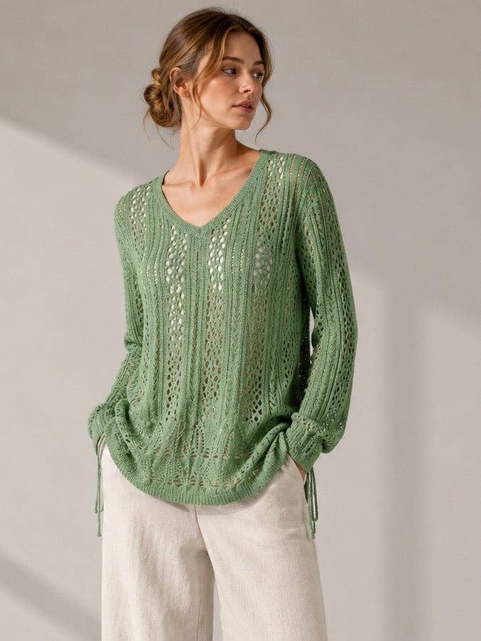 A250 - Sweater de Hilo Cuello V