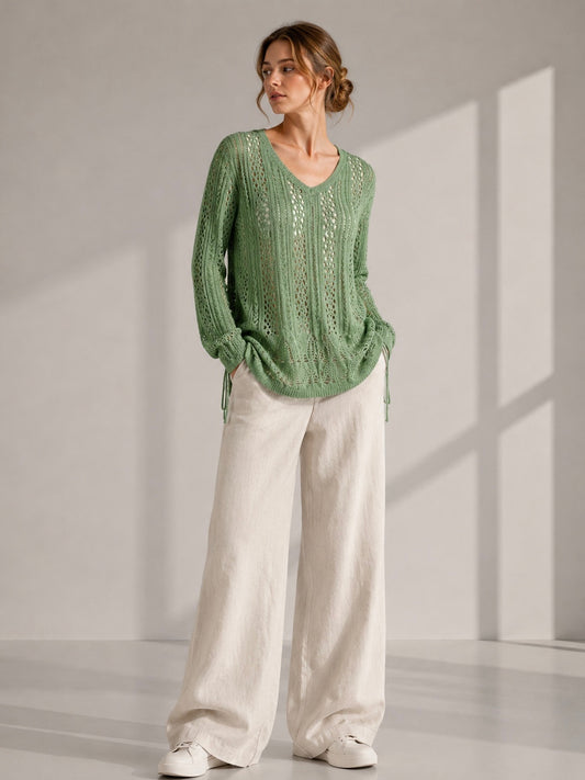 A250 - Sweater de Hilo Cuello V