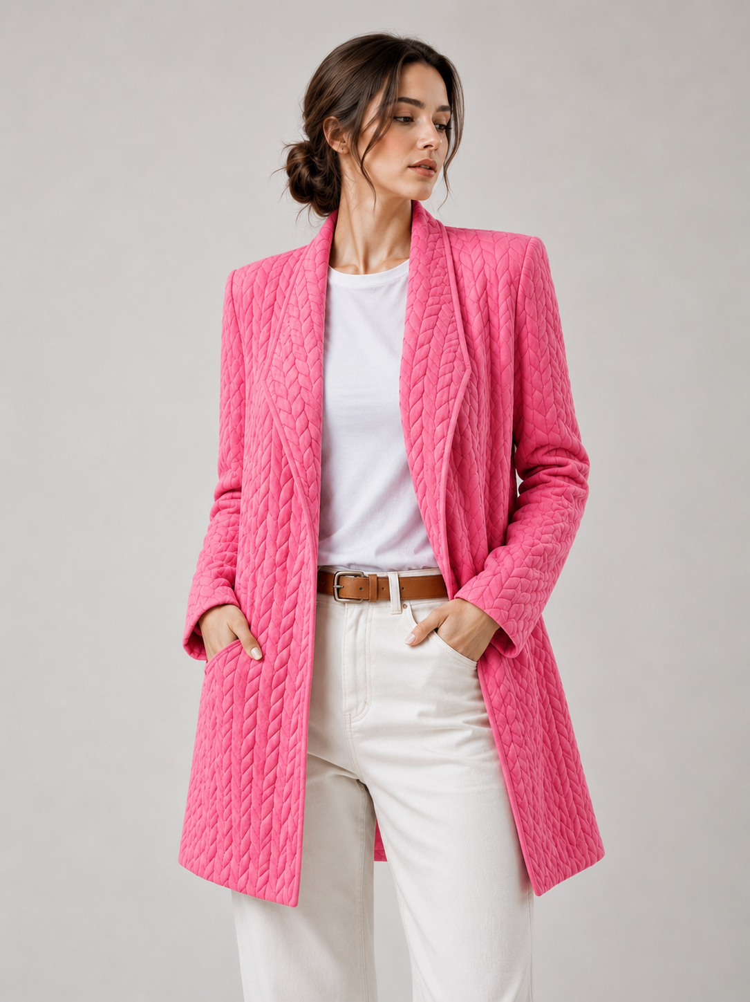 A178 - Chaqueta con Solapa Texturizado