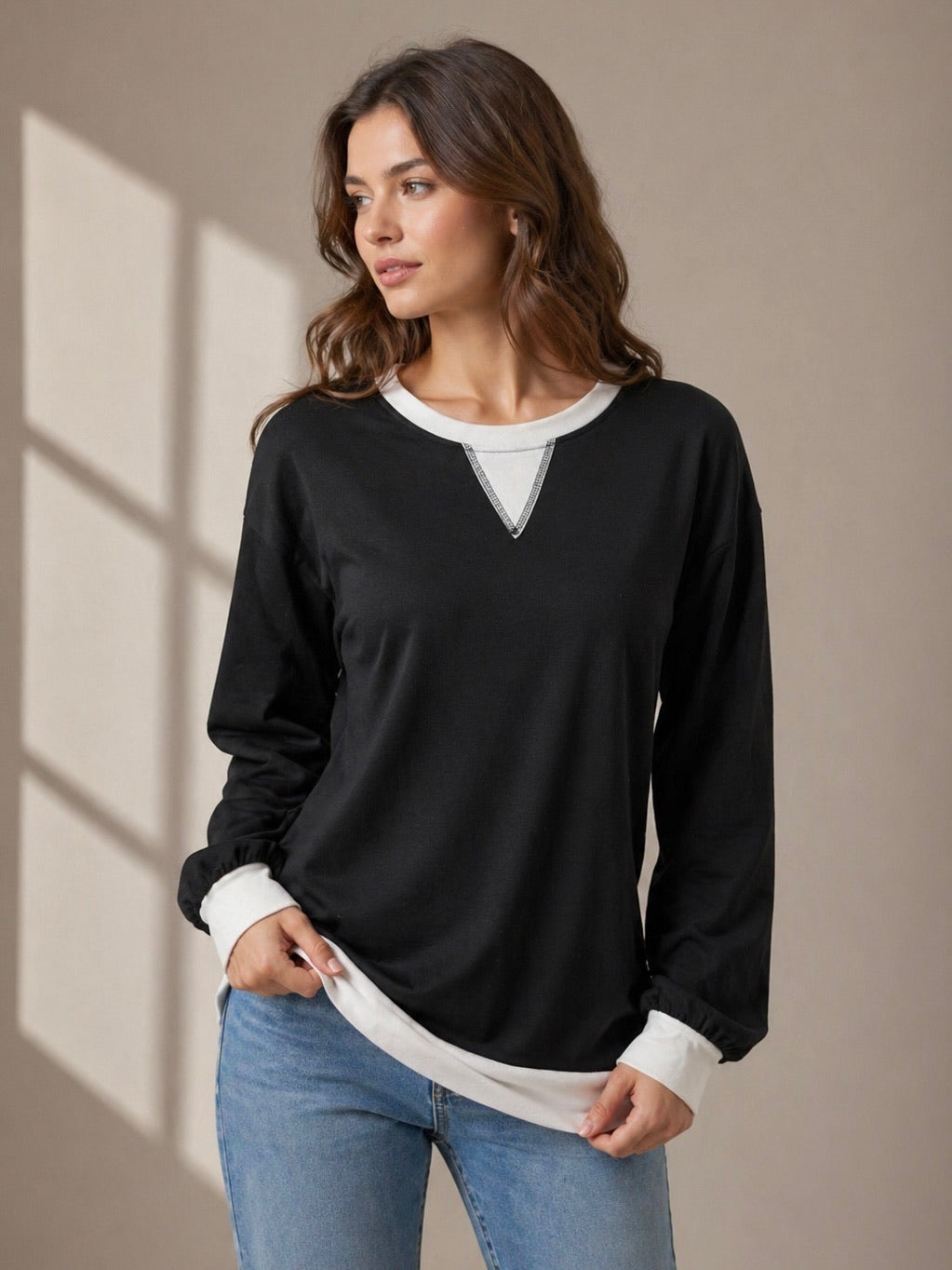 A413- Polera Bicolor