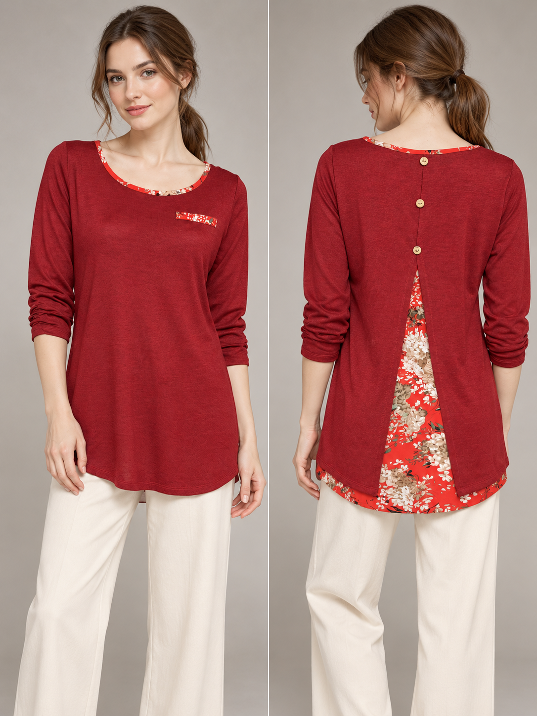 2326- Polera con Espalda Floral