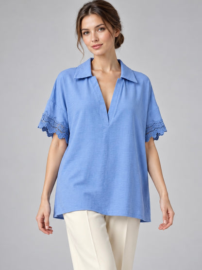 A482- Polera tipo Blusa con Encaje