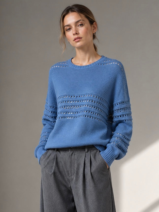 A213 - Sweater Calado Cuello Redondo
