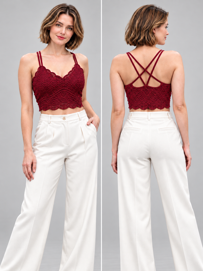 2266-  Polera corta de encaje