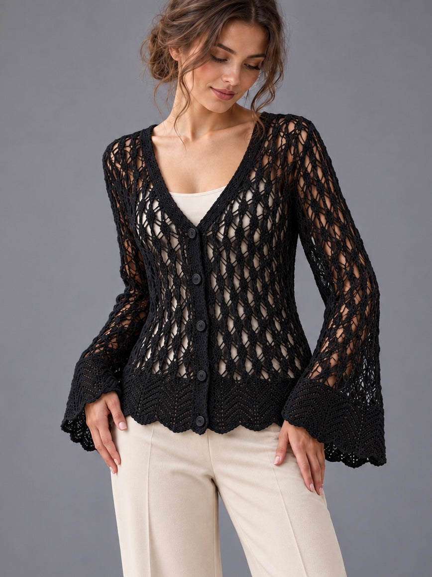 A113- Cárdigan Macramé