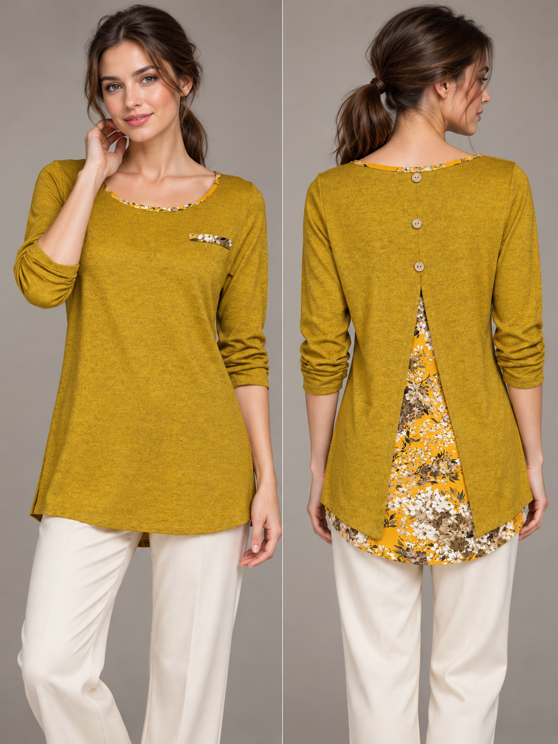 2326- Polera con Espalda Floral
