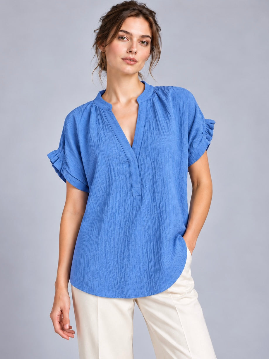 A455- Polera tipo Blusa con Cuello V