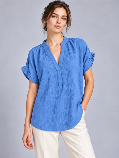 A455- Polera tipo Blusa con Cuello V