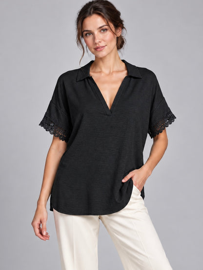 A482- Polera tipo Blusa con Encaje