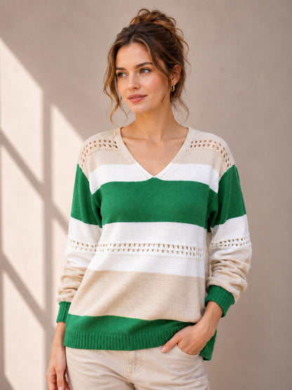 A187 - Sweater Calado Tri Color