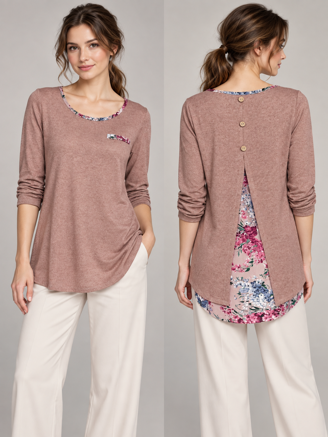 2326- Polera con Espalda Floral