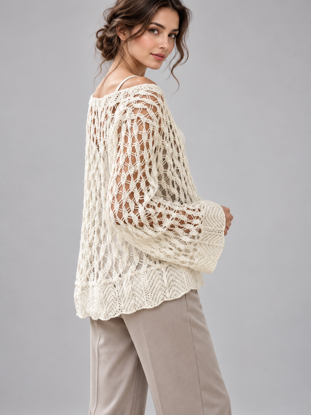 A113- Cárdigan Macramé