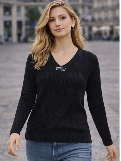 A236 -Sweater Cuello V Acanalado
