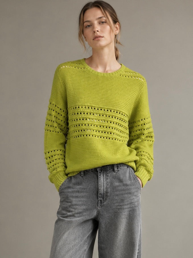 A213 - Sweater Calado Cuello Redondo