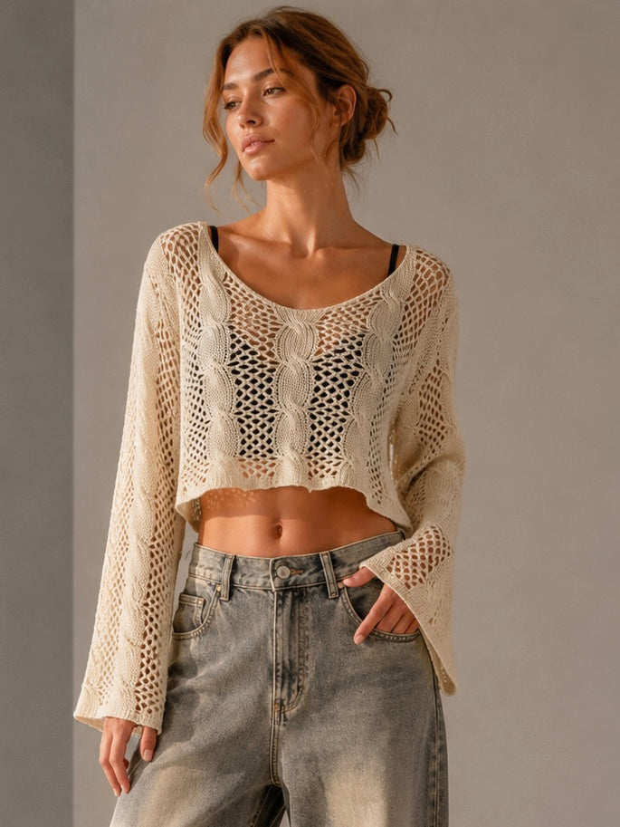 A362-  Chaleco de hilo crop top