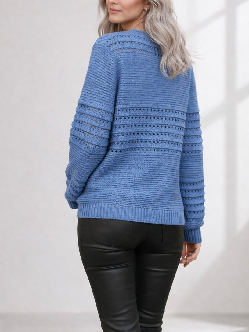 A213 - Sweater Calado Cuello Redondo
