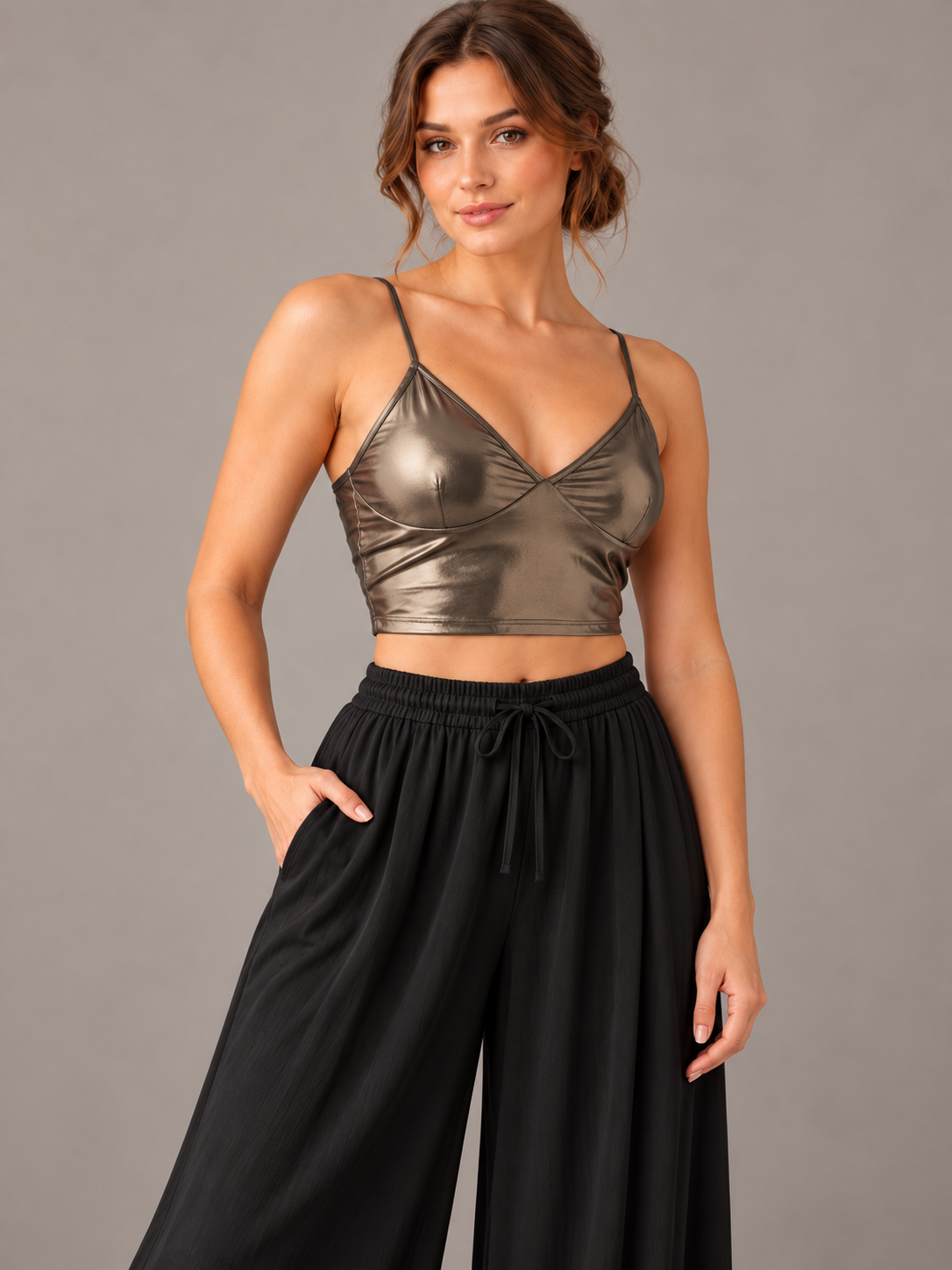 A143- Polera Crop Metalizadab